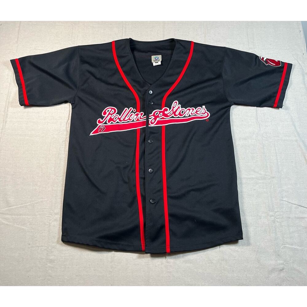 Liquid Blue The Rolling Stones Black Concert Baseball Jersey Large